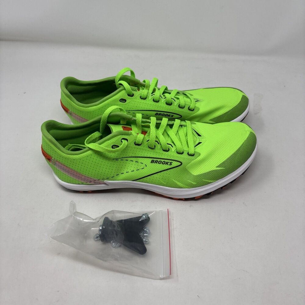 Brooks Draft XC Racing Spikes Green Gecko Mens 7.5 Womens 9